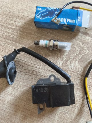 Bobina y bujía para cortacésped