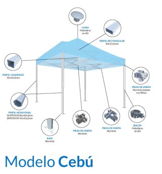 Carpa Plegable Acero Inoxidable
