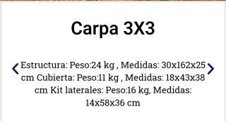 Carpa Plegable Acero Inoxidable