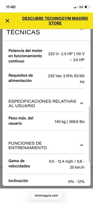 Cinta de correr Technogym Myrun
