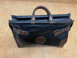 Bolso de viaje vintage piel negro y marrón