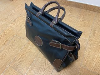 Bolso de viaje vintage piel negro y marrón