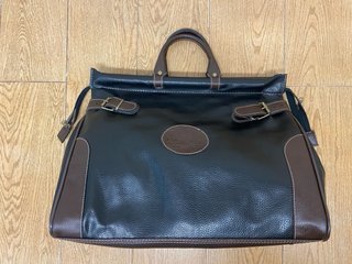 Bolso de viaje vintage piel negro y marrón