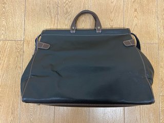 Bolso de viaje vintage piel negro y marrón
