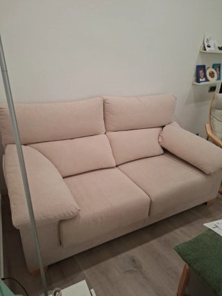 Sofá 2 Plazas Beige Tela. Como nuevo