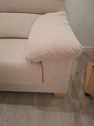 Sofá 2 Plazas Beige Tela. Como nuevo