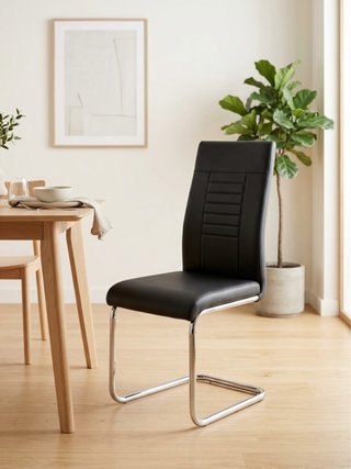 Silla comedor/escritorio polipiel negra