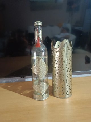 Botella artesanal decorada