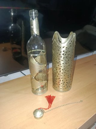 Botella artesanal decorada