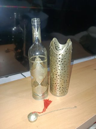 Botella artesanal decorada