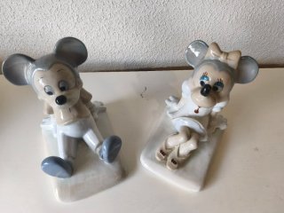 Coppia di supporti per libri Mickey e Minnie Vintage