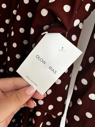 Vestido lunares marrón y blanco Glowrias SIN USAR