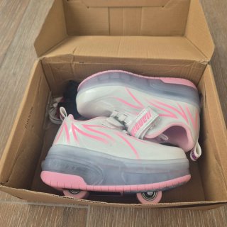 Zapatilla-Patín Niña Rosa y Gris