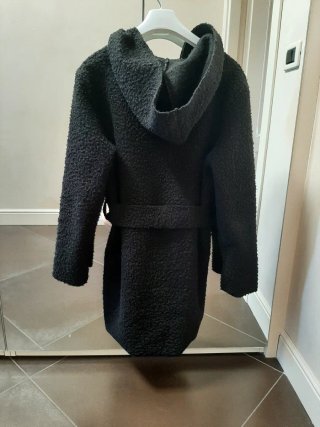 Trench Bouclé Nero Taglia Unica