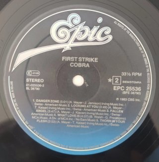 Cobra - First Strike Vinile Lp Prima Stampa