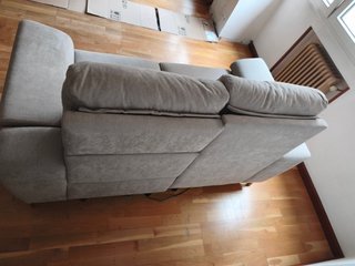 Sofá 2 plazas beige reclinable