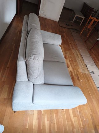 Sofá 2 plazas beige reclinable