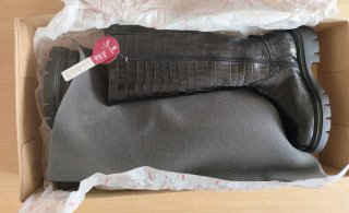 Botas altas Wonders Coco efecto piel cocodrilo
