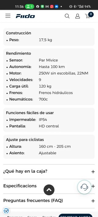 Bicicleta Eléctrica Talla L Fiido C21 Negra Mate
