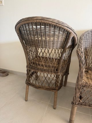 3 Sillas de Polirratán + Mesa