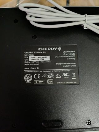 Teclado Cherry Stream 3.0 USB Blanco