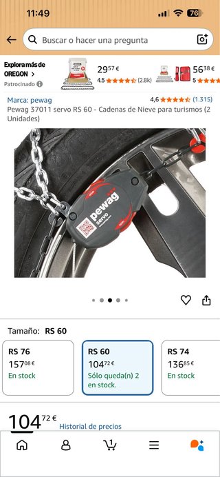 Cadenas de Nieve Pewag RS 60