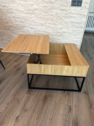 Mesa de centro moderna madera y metal