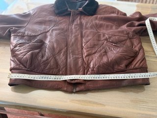 Cazadora Piel Vintage Marrón Talla 54