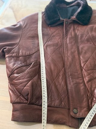 Cazadora Piel Vintage Marrón Talla 54