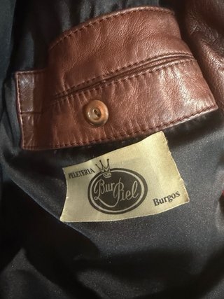 Cazadora Piel Vintage Marrón Talla 54