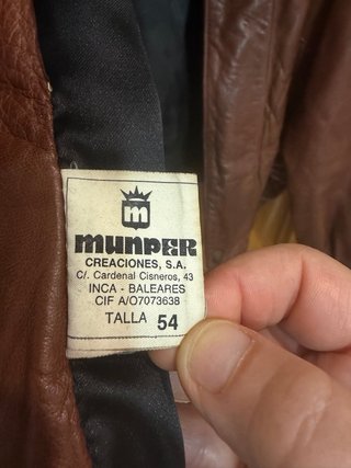 Cazadora Piel Vintage Marrón Talla 54