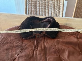 Cazadora Piel Vintage Marrón Talla 54