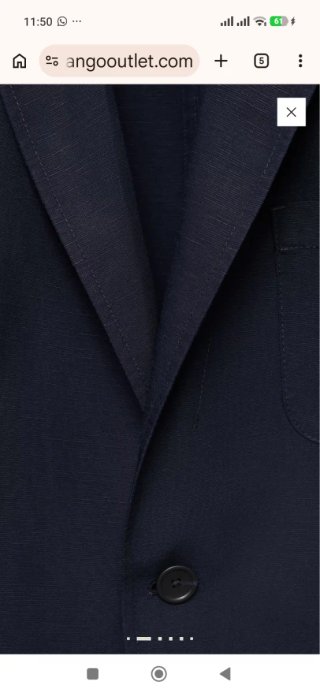 Americana Mango Slim Fit Lino Azul Marino 52