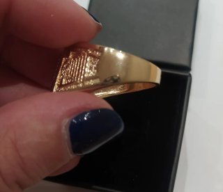 Anillo Iluminati Bañado Oro 14K Talla 10