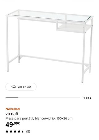 Mesa VITTSJO de IKEA como nueva