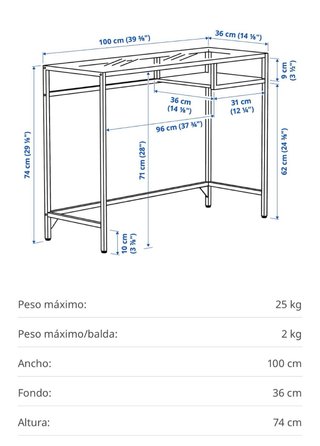 Mesa VITTSJO de IKEA como nueva