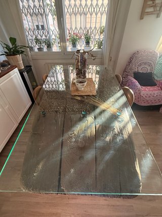 Mesa Trillo 220x100cm con Cristal Templado