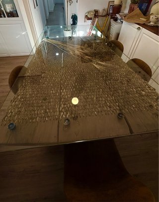 Mesa Trillo 220x100cm con Cristal Templado