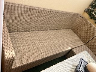 Sofá Rinconera Jardín ratan  Beige 205x270