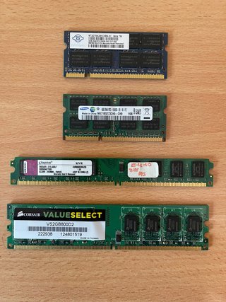 Pack 4 Memorias RAM Corsair, Kingston, Nanya, Sams