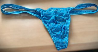 Tanga hombre rayado Azul elect./Negro