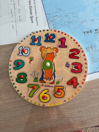 Reloj de madera educativo Eichhorn
