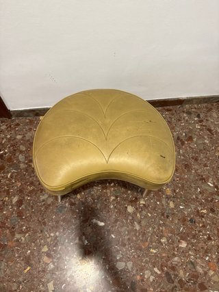 Taburete vintage cuero y metal