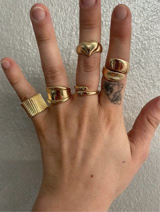 Anelli dorati spessi set da 5 pezzi