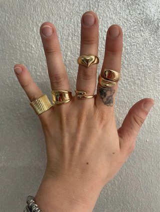 Anelli dorati spessi set da 5 pezzi