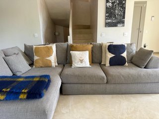 Sofá Chaise Longue Gris Tela como nuevo