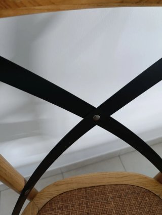 Silla madera con asiento de ratán con base madera