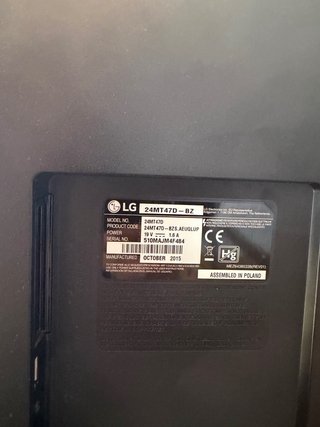 Pantalla LG TV/PC Negra 52cmx29,5cm