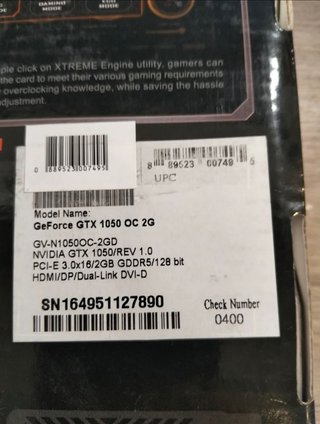 Gigabyte GeForce GTX 1050 OC 2GB GDDR