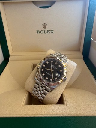 Rolex Datejust 41mm Negro con diamantes!